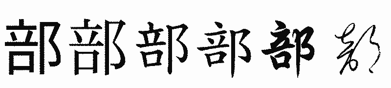 漢字「部」の書体比較