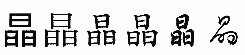 漢字「晶」の書体比較