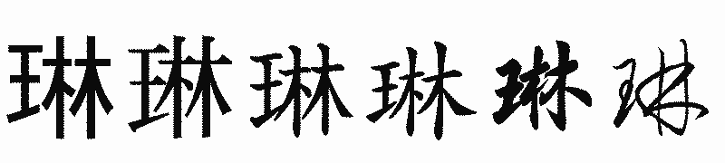 漢字「琳」の書体比較