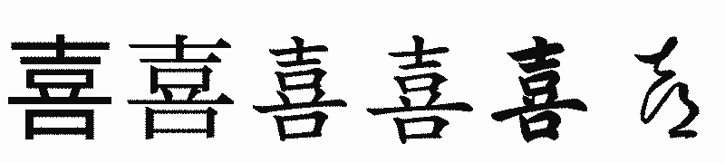 漢字「喜」の書体比較