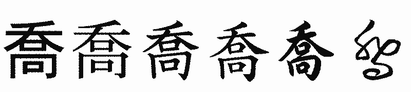 漢字「喬」の書体比較