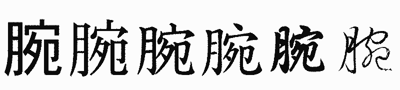 漢字「腕」の書体比較