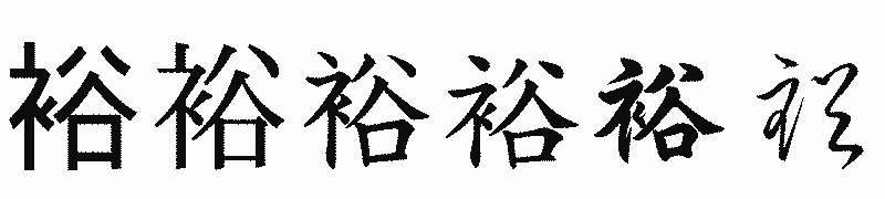 漢字「裕」の書体比較