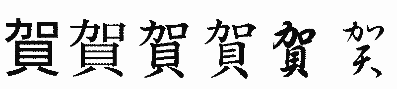 漢字「賀」の書体比較