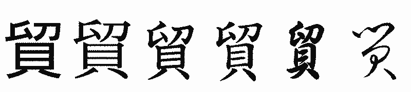漢字「貿」の書体比較