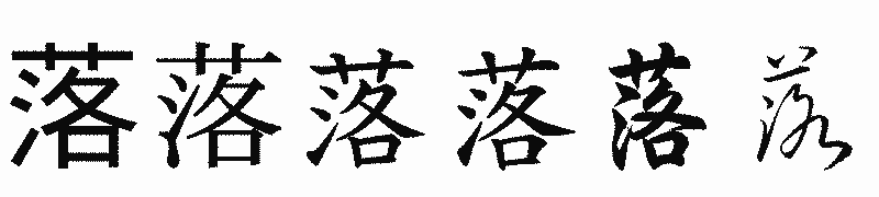 漢字「落」の書体比較