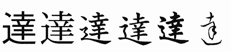 漢字「達」の書体比較