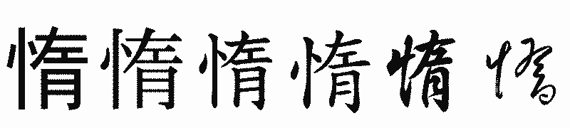 漢字「惰」の書体比較