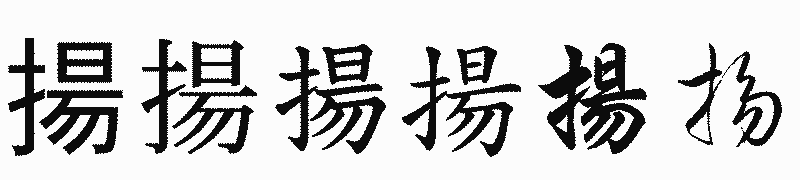 漢字「揚」の書体比較