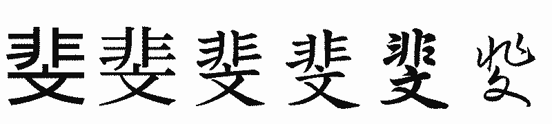 漢字「斐」の書体比較
