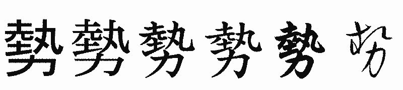 漢字「勢」の書体比較
