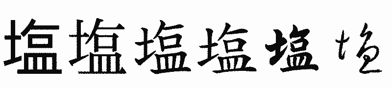 漢字「塩」の書体比較