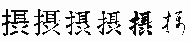 漢字「摂」の書体比較