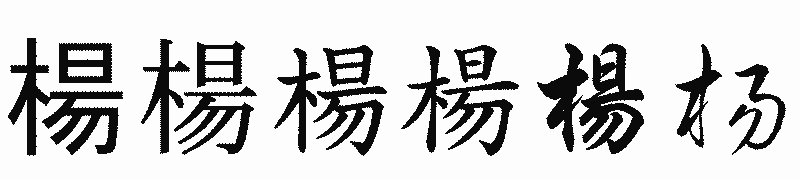 漢字「楊」の書体比較