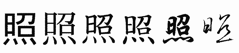 漢字「照」の書体比較