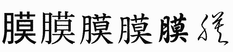 漢字「膜」の書体比較