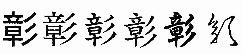 漢字「彰」の書体比較