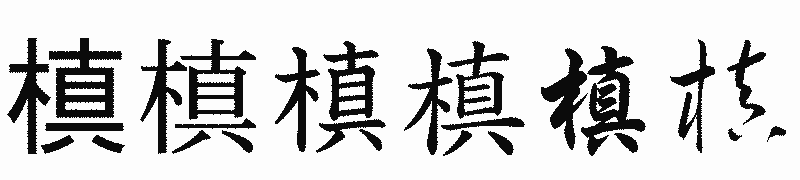 漢字「槙」の書体比較