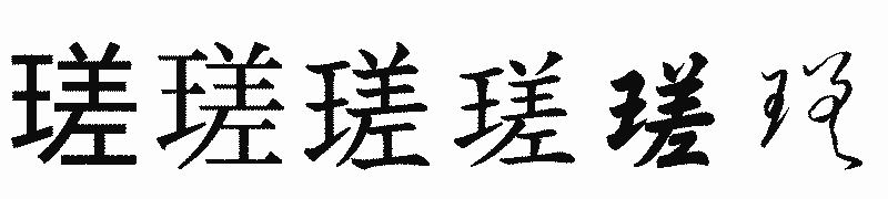 漢字「瑳」の書体比較
