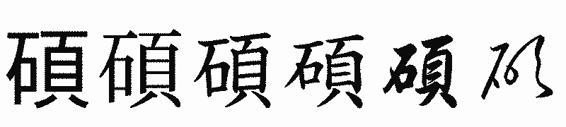 漢字「碩」の書体比較