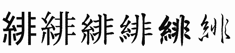 漢字「緋」の書体比較