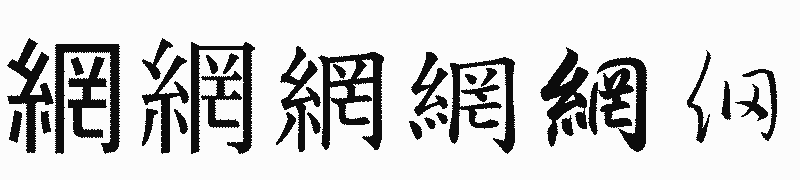 漢字「網」の書体比較