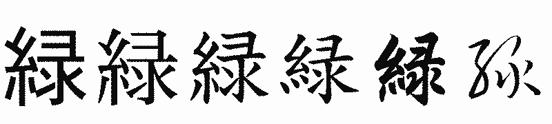 漢字「緑」の書体比較