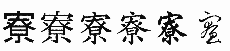 漢字「寮」の書体比較