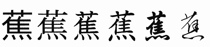 漢字「蕉」の書体比較