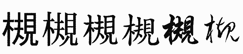 漢字「槻」の書体比較