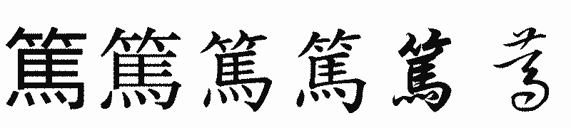 漢字「篤」の書体比較