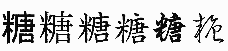漢字「糖」の書体比較
