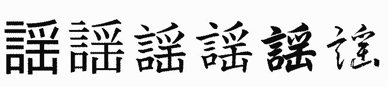 漢字「謡」の書体比較