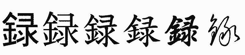 漢字「録」の書体比較
