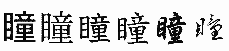 漢字「瞳」の書体比較