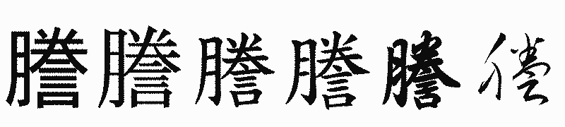 漢字「謄」の書体比較
