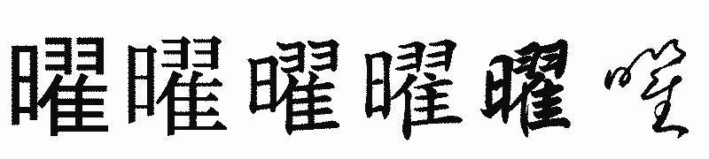漢字「曜」の書体比較