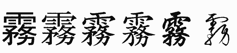 漢字「霧」の書体比較