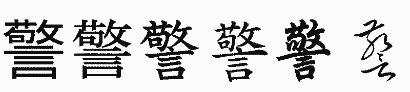 漢字「警」の書体比較
