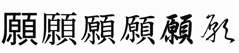 漢字「願」の書体比較