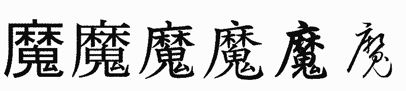漢字「魔」の書体比較