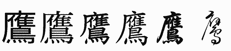 漢字「鷹」の書体比較