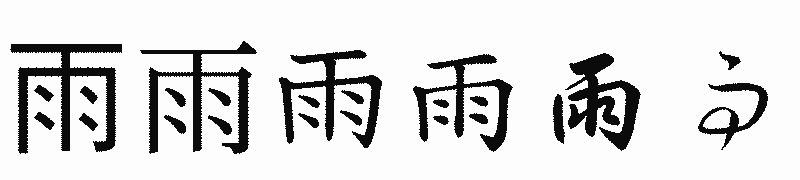 漢字「雨」の書体比較
