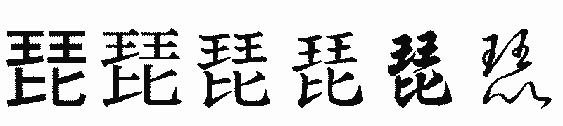 漢字「琵」の書体比較