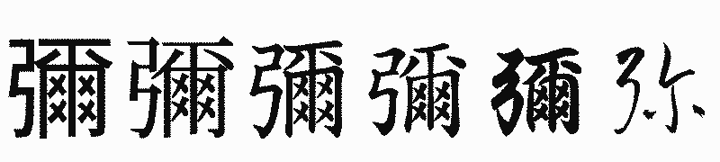 漢字「彌」の書体比較