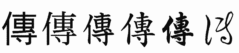 漢字「傳」の書体比較