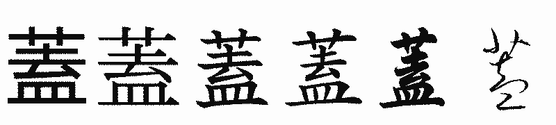 漢字「蓋」の書体比較