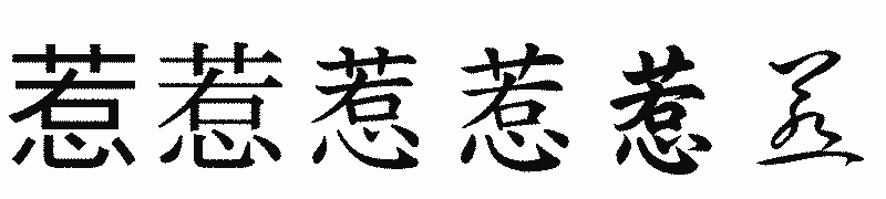 漢字「惹」の書体比較