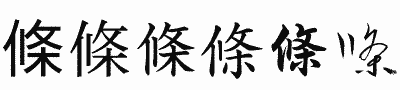 漢字「條」の書体比較