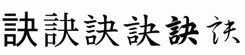 漢字「訣」の書体比較